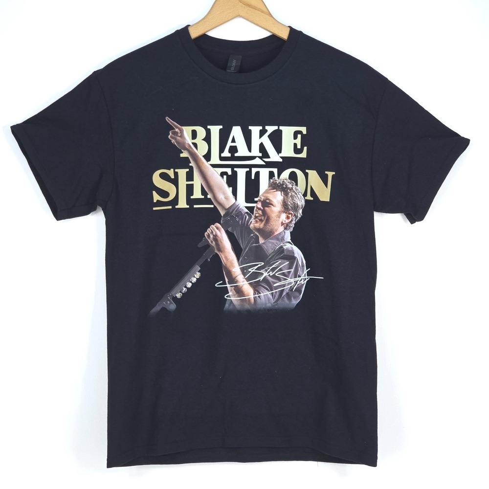Blake Shelton Concert Tour T-Shirt Friends and Heroes 2025 Men Medium Black NWOT